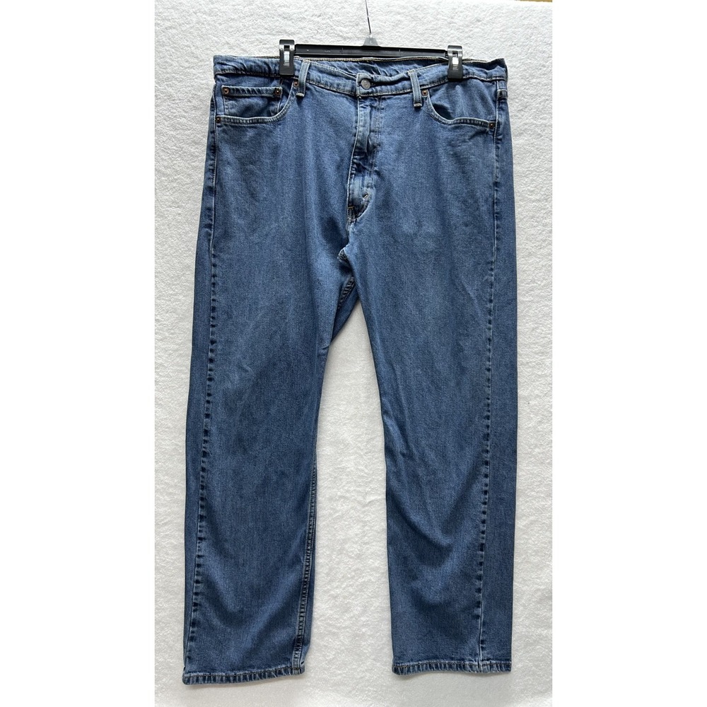 Levis Mens Size 40X30 Blue Denim 505 Straight Leg Jeans (S9)